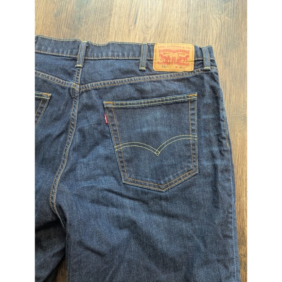 Levis‎ Shorts Mens 40 Blue 541 Dark Wash High Rise Long Inseam Work Summer Denim - Picture 7 of 12